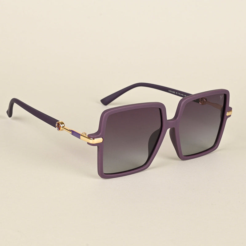 purple & Grey Square Polarized Sunglasses (P213PMG4278)