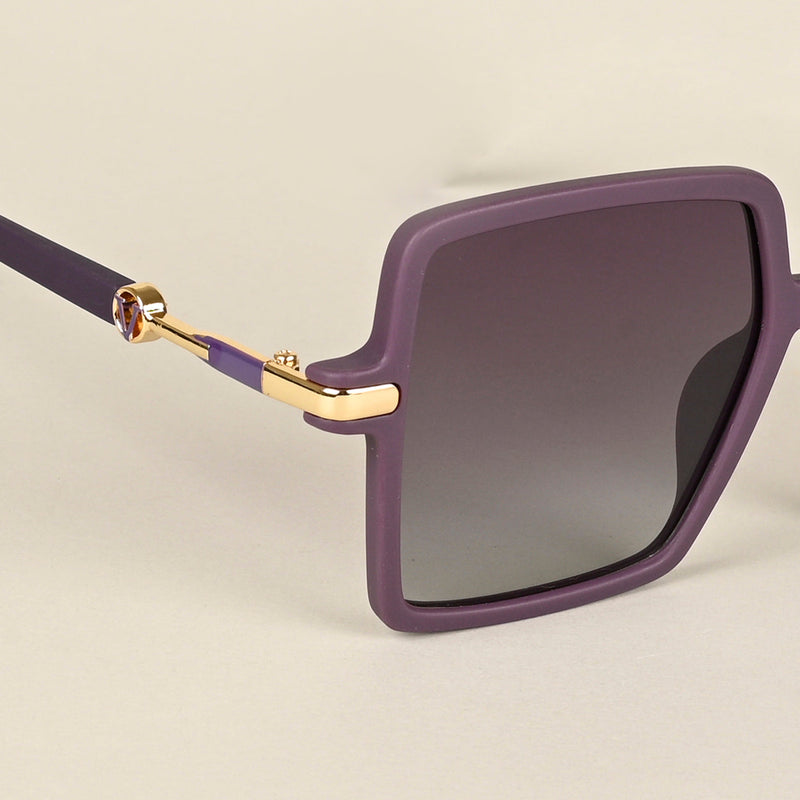 purple & Grey Square Polarized Sunglasses (P213PMG4278)