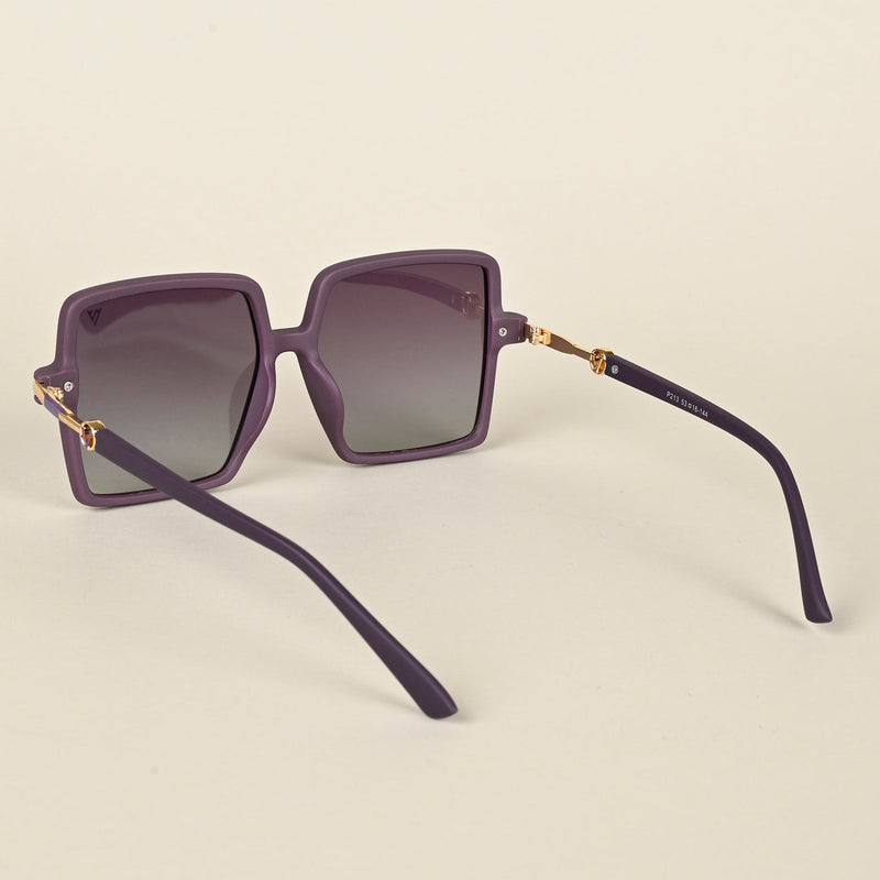 purple & Grey Square Polarized Sunglasses (P213PMG4278)