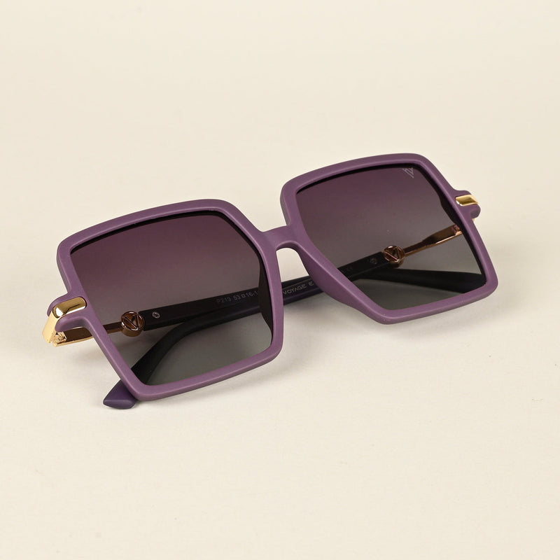 purple & Grey Square Polarized Sunglasses (P213PMG4278)