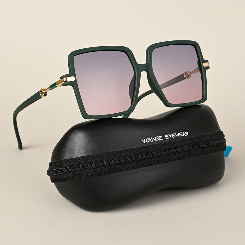 Grey & Pink Square Polarized Sunglasses (P213PMG4279)