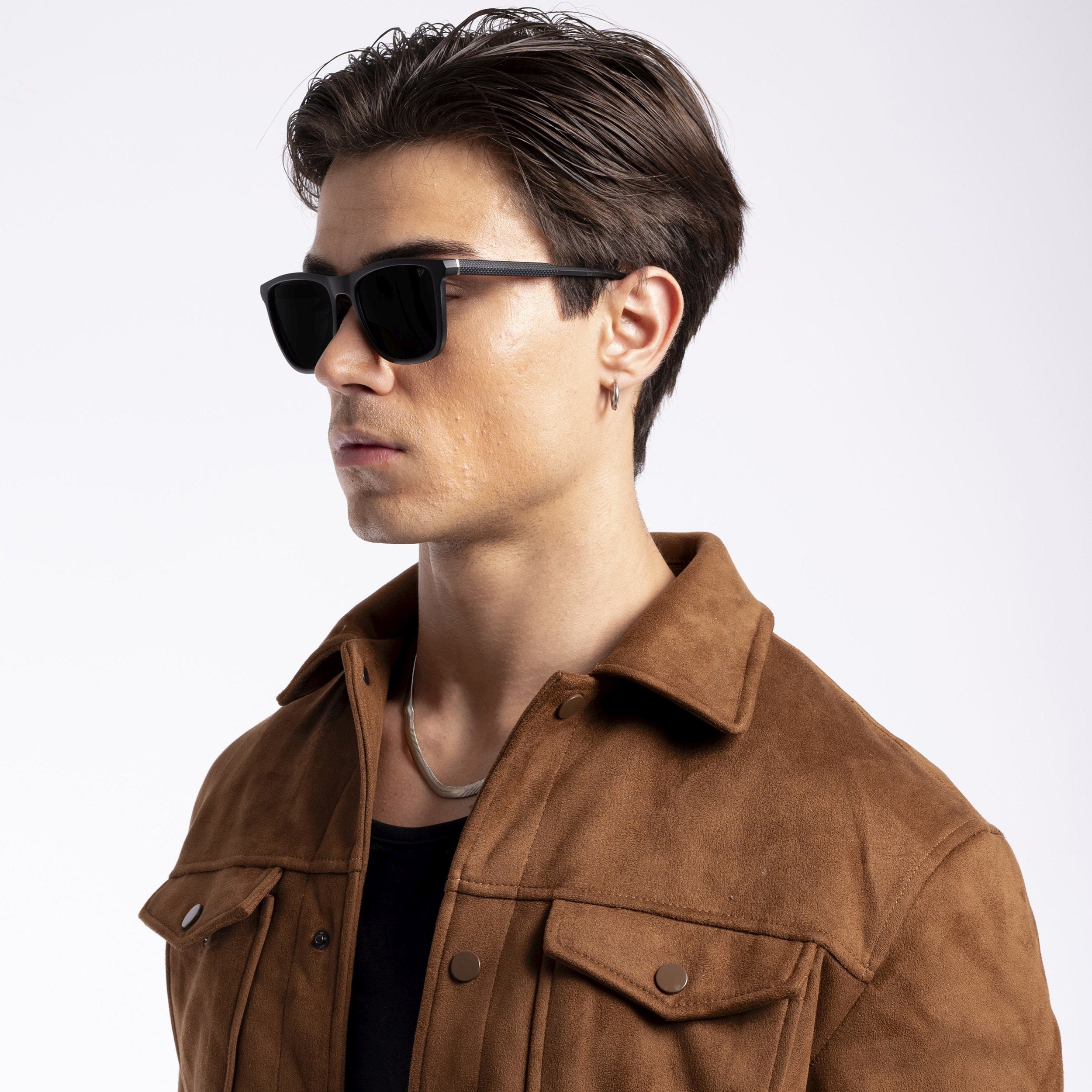 Matt Black Polarized Wayfarer Sunglasses - PMG3967