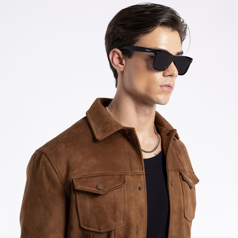 Mooze | Matte Black Polarized Wayfarer Sunglasses | PMG3977