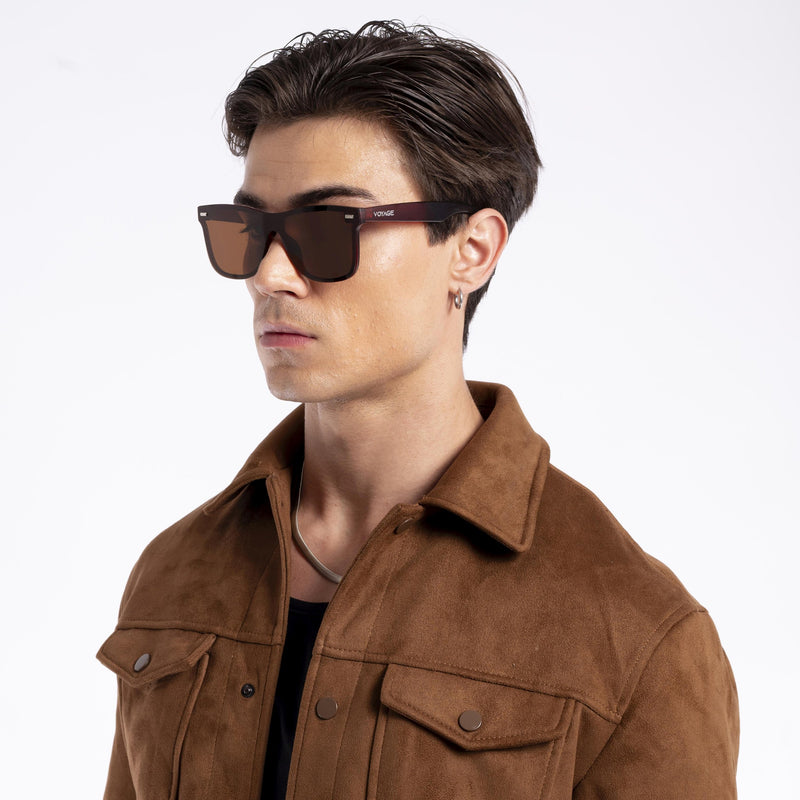 Mooze | Brown Polarized Wayfarer Sunglasses | PMG3978
