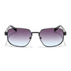 Square Polarized Sunglasses for Men & Women (Grey & Clear Lens | Black Frame - SLPMG7232)