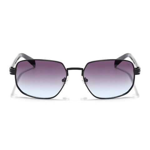 Square Polarized Sunglasses for Men & Women (Grey & Clear Lens | Black Frame - SLPMG7232)