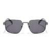 Square Polarized Sunglasses for Men & Women (Grey Lens | Grey Frame - SLPMG7233)