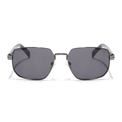 Square Polarized Sunglasses for Men & Women (Grey Lens | Grey Frame - SLPMG7233)