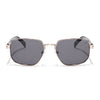 Square Polarized Sunglasses for Men & Women (Grey Lens | Rose Golden Frame - SLPMG7234)