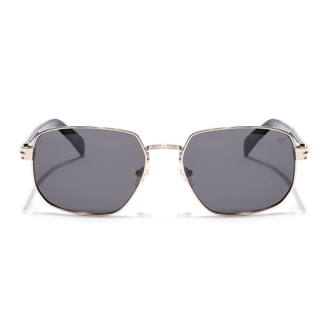Square Polarized Sunglasses for Men & Women (Grey Lens | Rose Golden Frame - SLPMG7234)