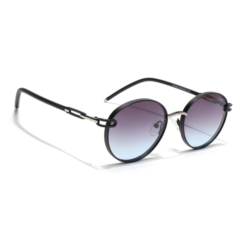 Round Polarized Sunglasses (Grey Lens | Matt Black Frame - SLPMG9098)