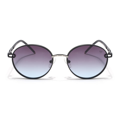 Round Polarized Sunglasses (Grey Lens | Matt Black Frame - SLPMG9098)