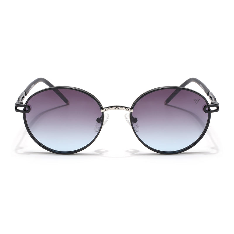 Round Polarized Sunglasses (Grey Lens | Matt Black Frame - SLPMG9098)