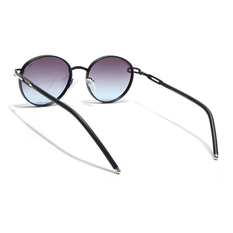 Round Polarized Sunglasses (Grey Lens | Matt Black Frame - SLPMG9098)
