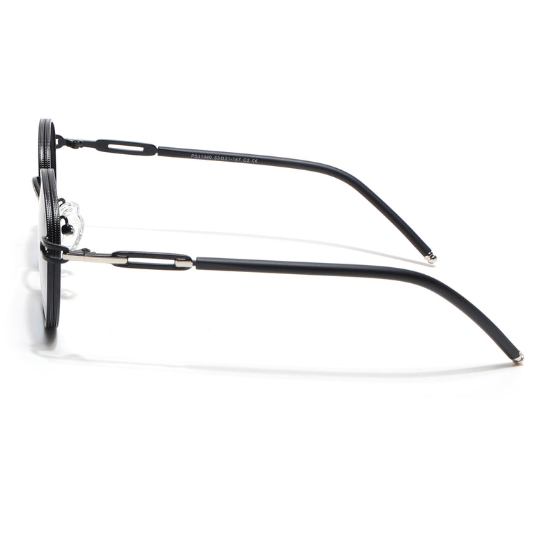 Round Polarized Sunglasses (Grey Lens | Matt Black Frame - SLPMG9098)