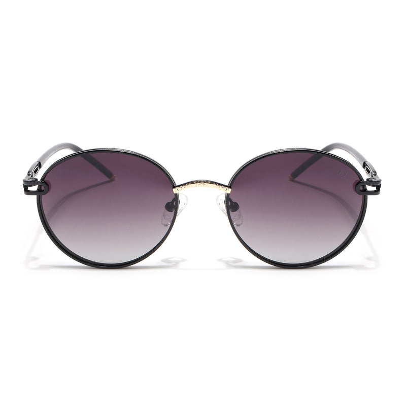 Round Polarized Sunglasses (Purple Lens | Shine Black Frame - SLPMG9100)