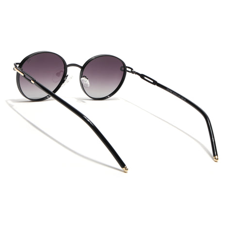 Round Polarized Sunglasses (Purple Lens | Shine Black Frame - SLPMG9100)
