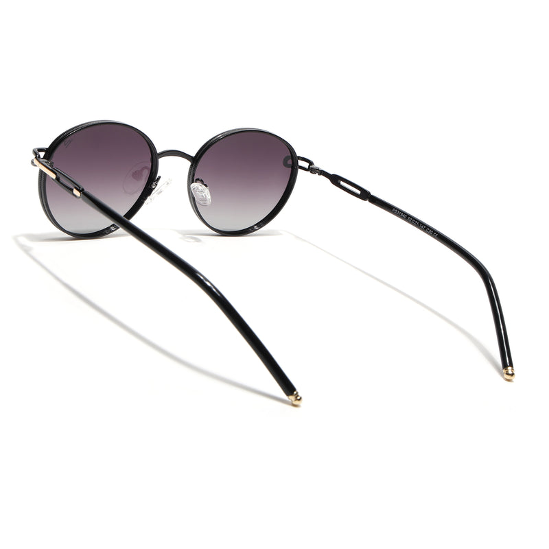 Round Polarized Sunglasses (Purple Lens | Shine Black Frame - SLPMG9100)