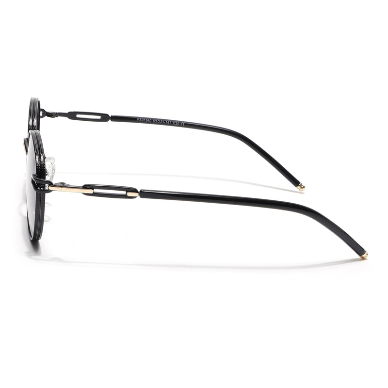 Round Polarized Sunglasses (Purple Lens | Shine Black Frame - SLPMG9100)