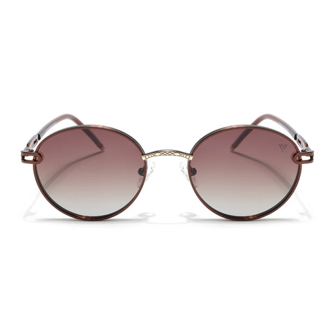 Round Polarized Sunglasses (Brown Lens | Brown Frame - SLPMG9101)