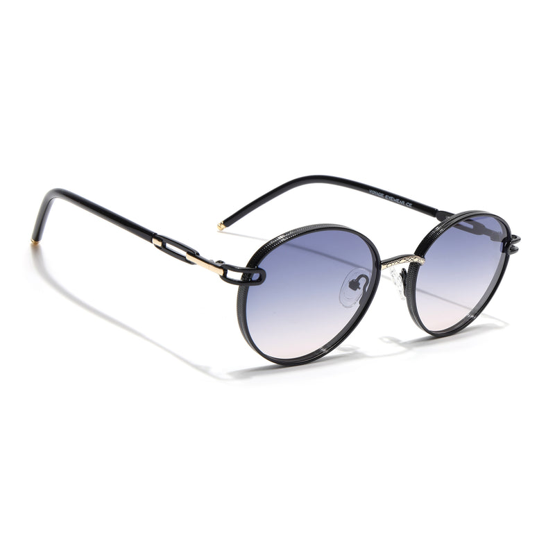 Round Polarized Sunglasses (Grey Lens | Shine Black Frame - SLPMG9102)