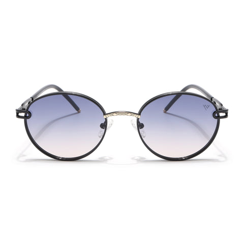 Round Polarized Sunglasses (Grey Lens | Shine Black Frame - SLPMG9102)