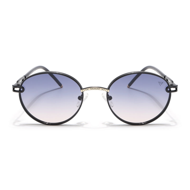 Round Polarized Sunglasses (Grey Lens | Shine Black Frame - SLPMG9102)