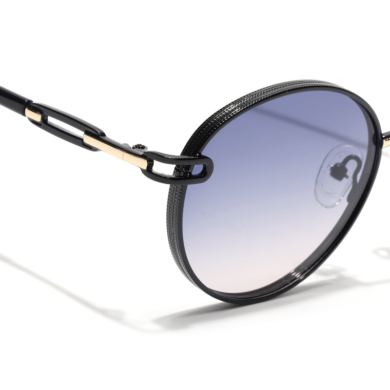 Round Polarized Sunglasses (Grey Lens | Shine Black Frame - SLPMG9102)