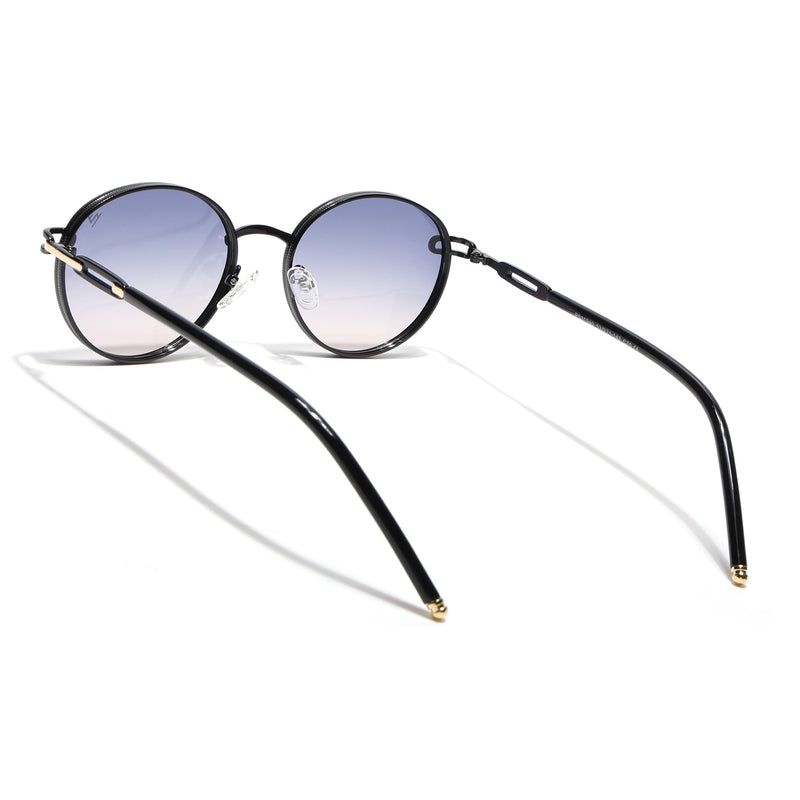 Round Polarized Sunglasses (Grey Lens | Shine Black Frame - SLPMG9102)