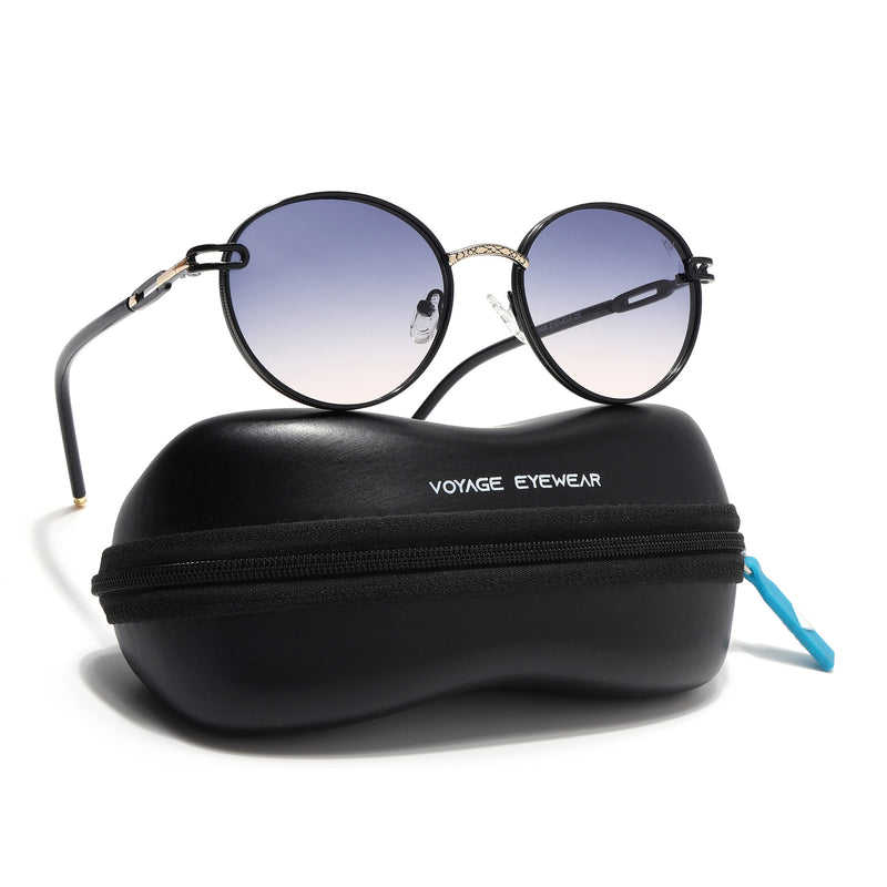 Round Polarized Sunglasses (Grey Lens | Shine Black Frame - SLPMG9102)
