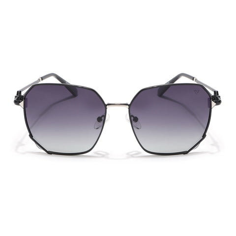 Oversize Sunglasses (Black Lens | Black & Silver Frame - SLMG9108)