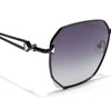 Oversize Sunglasses (Black Lens | Black & Silver Frame - SLMG9108)