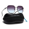 Oversize Sunglasses (Brown & Grey Lens | Black & Silver Frame - SLMG9109)