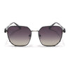 Oversize Sunglasses (Olive Lens | Black & Silver Frame - SLMG9110)
