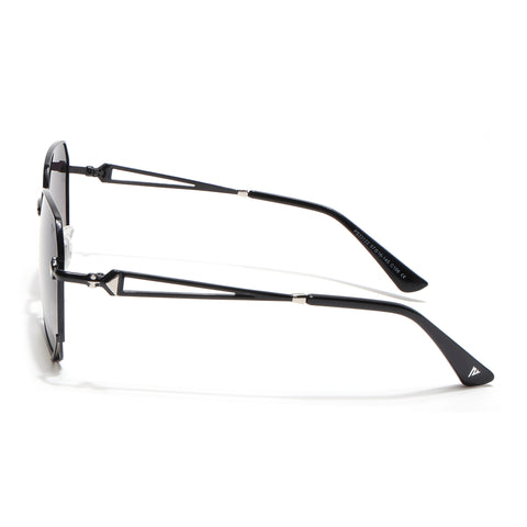 Oversize Sunglasses (Olive Lens | Black & Silver Frame - SLMG9110)