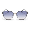 Oversize Sunglasses (Blue & Brown Lens | Black & Golden Frame - SLMG9111)
