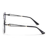 Oversize Sunglasses (Blue & Brown Lens | Black & Golden Frame - SLMG9111)