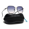 Oversize Sunglasses (Blue & Brown Lens | Black & Golden Frame - SLMG9111)