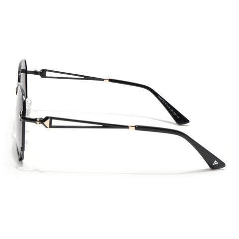 Oversize Sunglasses (Brown & Clear Lens | Black & Golden Frame - SLMG9112)