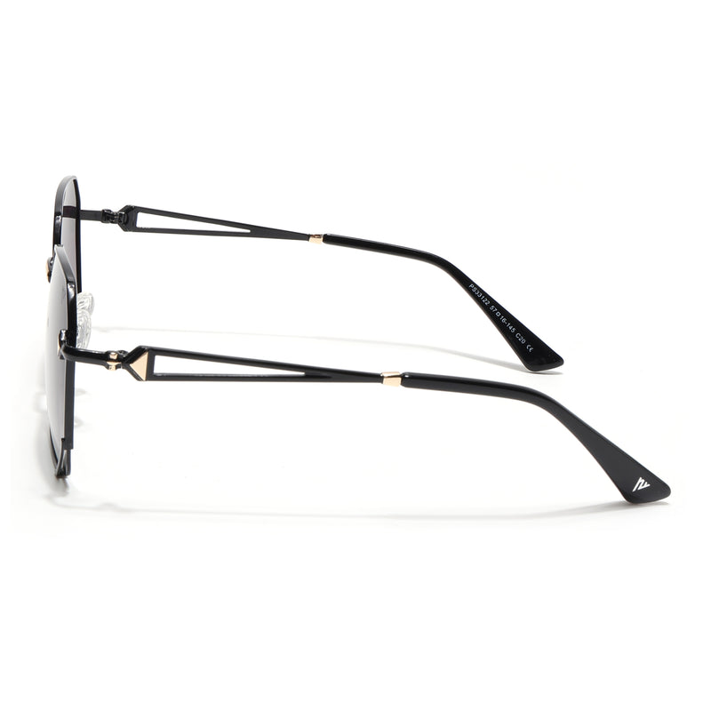 Oversize Sunglasses (Brown & Clear Lens | Black & Golden Frame - SLMG9112)