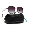 Oversize Sunglasses (Brown & Clear Lens | Black & Golden Frame - SLMG9112)