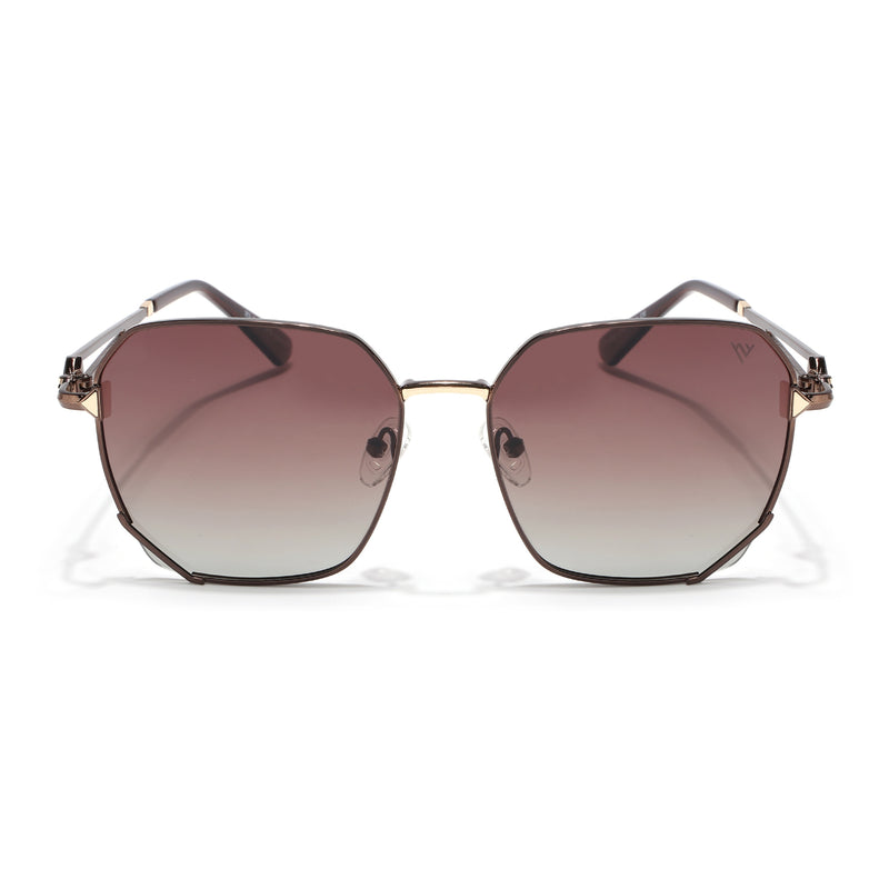 Oversize Sunglasses (Brown Lens | Brown & Golden Frame - SLMG9113)