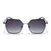 Hexagonal Polarized Sunglasses for Men & Women (Black & Clear Lens | Black Frame - SLPMG7202)