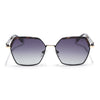 Hexagonal Polarized Sunglasses for Men & Women (Grey & Clear Lens | Black & Demi Brown Frame - SLPMG7203)