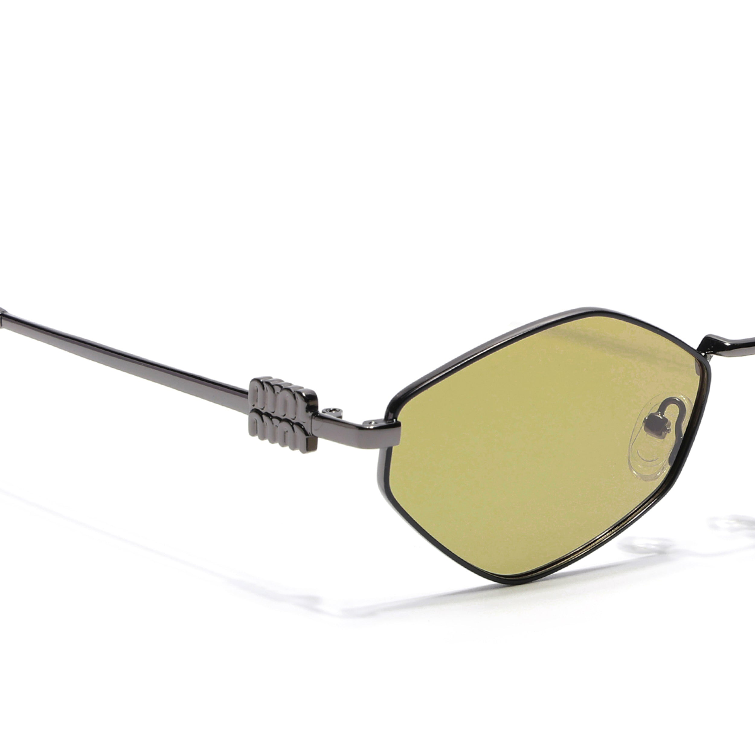 Hexagonal Polarized Sunglasses for Men & Women (Green Lens | Grey Frame - SLPMG7207)