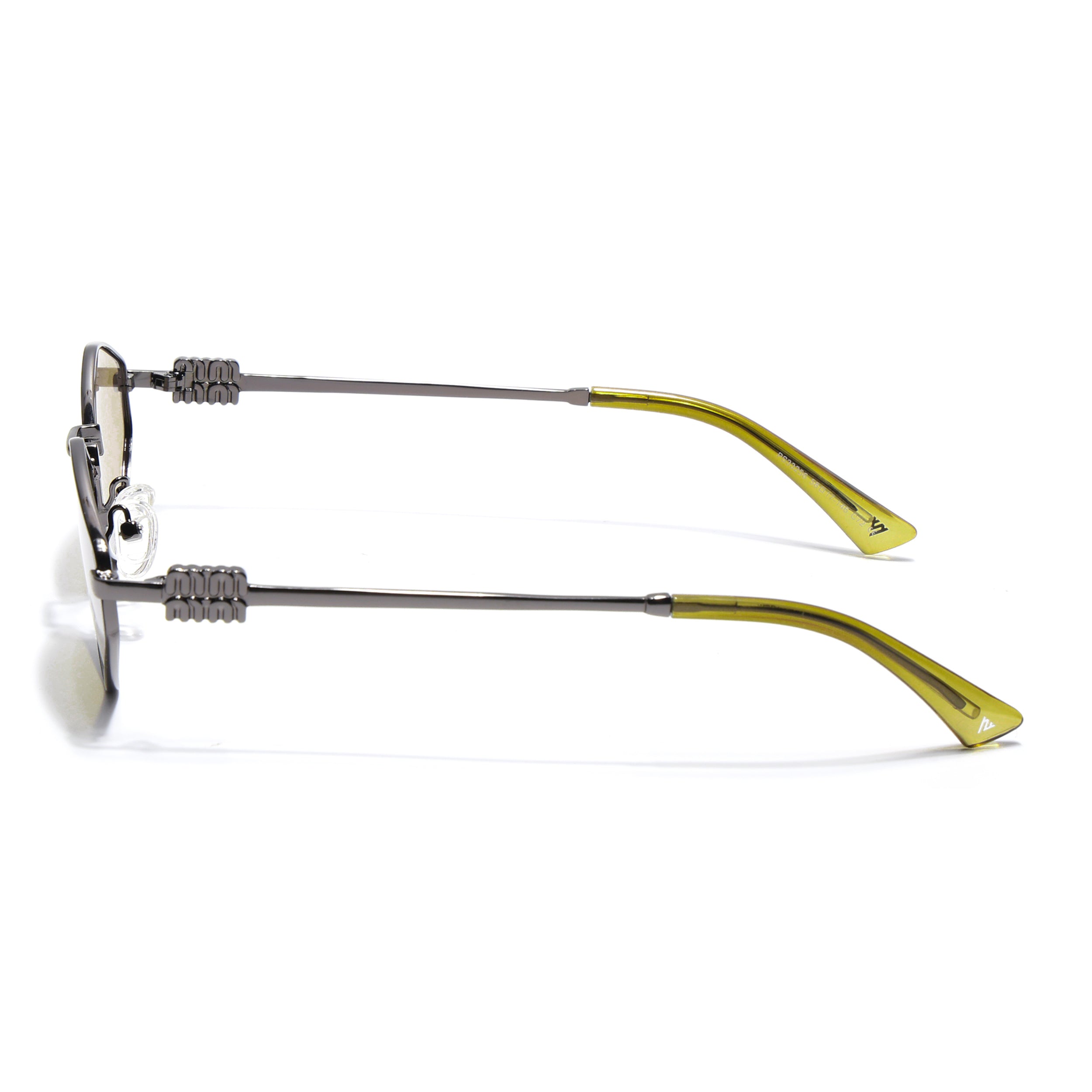 Hexagonal Polarized Sunglasses for Men & Women (Green Lens | Grey Frame - SLPMG7207)