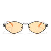 Hexagonal Polarized Sunglasses for Men & Women (Orange Lens | Black Frame - SLPMG7208)