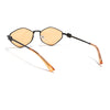 Hexagonal Polarized Sunglasses for Men & Women (Orange Lens | Black Frame - SLPMG7208)