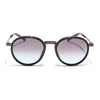 Round Polarized Sunglasses for Men & Women (Brown & Grey Lens | Black Frame - SLPMG7210)