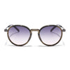 Round Polarized Sunglasses for Men & Women (Grey & Clear Lens | Brown Frame - SLPMG7212)